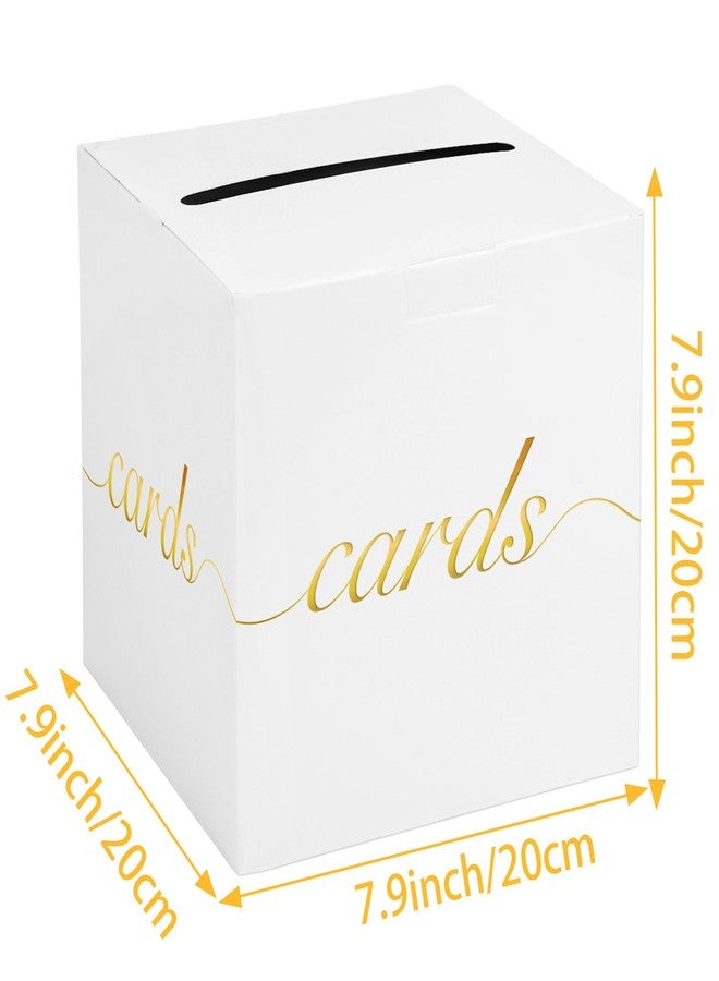 Adecortalk White Card Box Money Box Holder for Wedding Party Reception Birthday Baby Shower Bridal Shower Raffle Ticket Anniversary Graduation Table Centerpiece Decorations, 7.9'' - Image 2