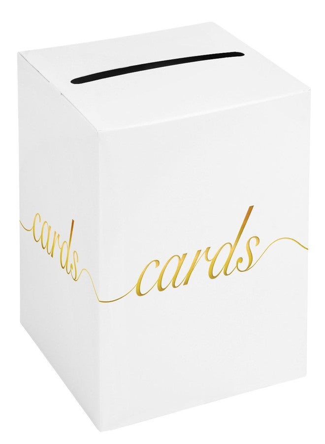 Adecortalk White Card Box Money Box Holder for Wedding Party Reception Birthday Baby Shower Bridal Shower Raffle Ticket Anniversary Graduation Table Centerpiece Decorations, 7.9'' - Image 1