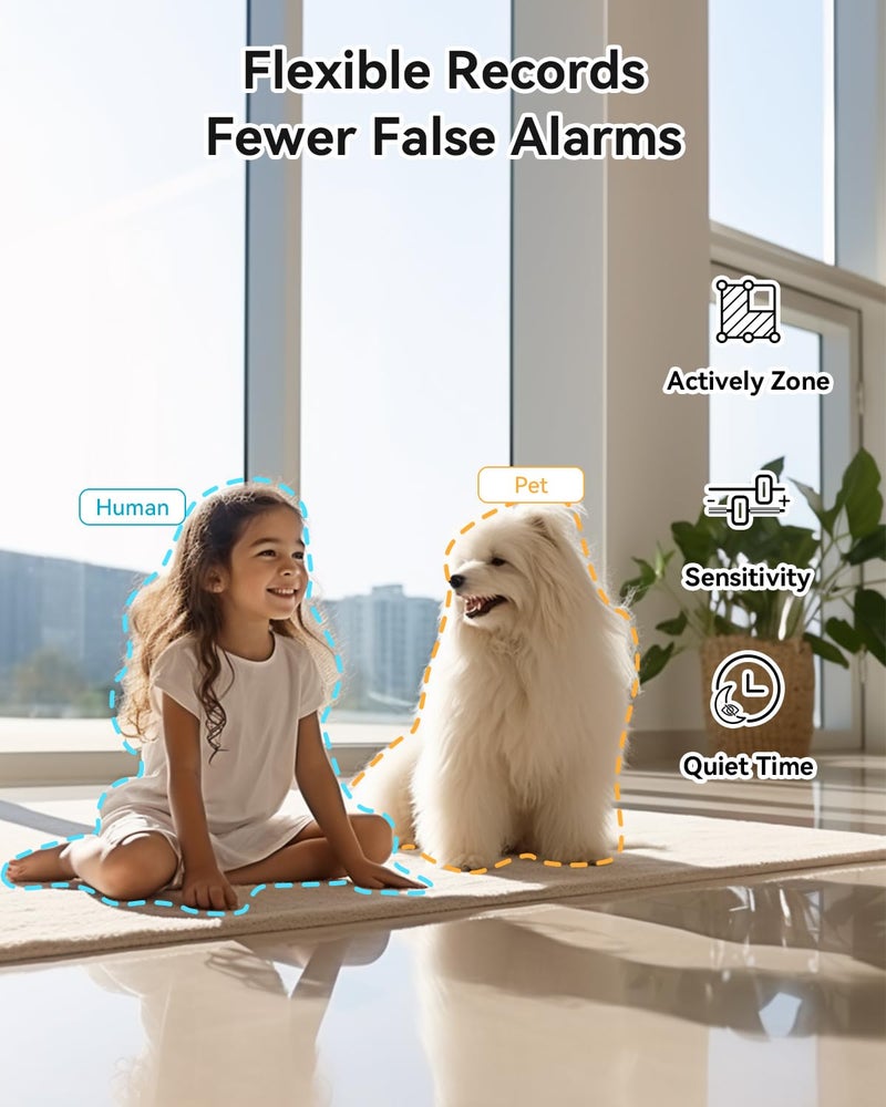 blurams 5G Indoor Camera, 2K Nanny Cam, 360Â° PTZ Pet Camera with Phone App, One-Touch Call, Color/IR Night Vision, Dual-Band Wi-Fi, Motion Tracking, Compatible with Alexa(2Pack) - Image 4