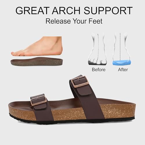 Centrino Mens Cushion Sliders/Slippers | PU Padding on the Footbed | Bounce Back Technology | Comfortable & LightWeight | Stylish & Everyday Flip Flops for Gents 6863-2_BROWN_9 - Image 2