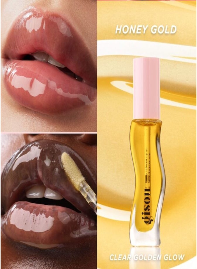 GISOU Honey Infused Lip Oil, Honey Gold 8ml - Nourishing & Hydrating Lip Care - Image 2