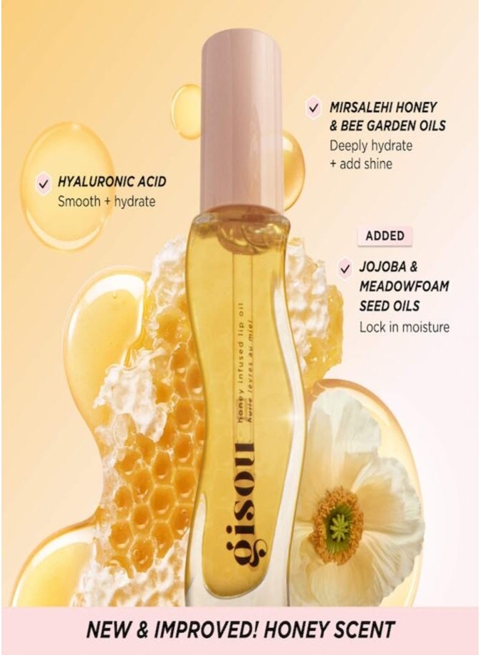 GISOU Honey Infused Lip Oil, Honey Gold 8ml - Nourishing & Hydrating Lip Care - Image 5