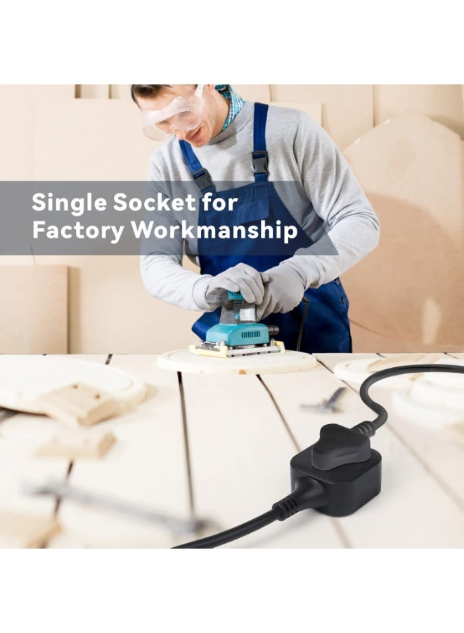 Baytion Extension Lead1 Way Extension Cord 2 Metre Cable with 2 Independent UK 3 Pin Plugs Power StripsTough and Fireproof Extension Socket for Garden - Image 2