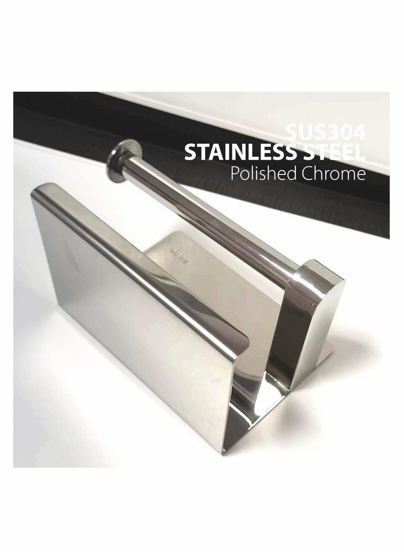 Generic - Toilet Roll Holder No Drilling, 304 Stainless Steel Self Adhesive and Wall Mounted WC Tissue Holder for Bathroom Kitchen - Image 1