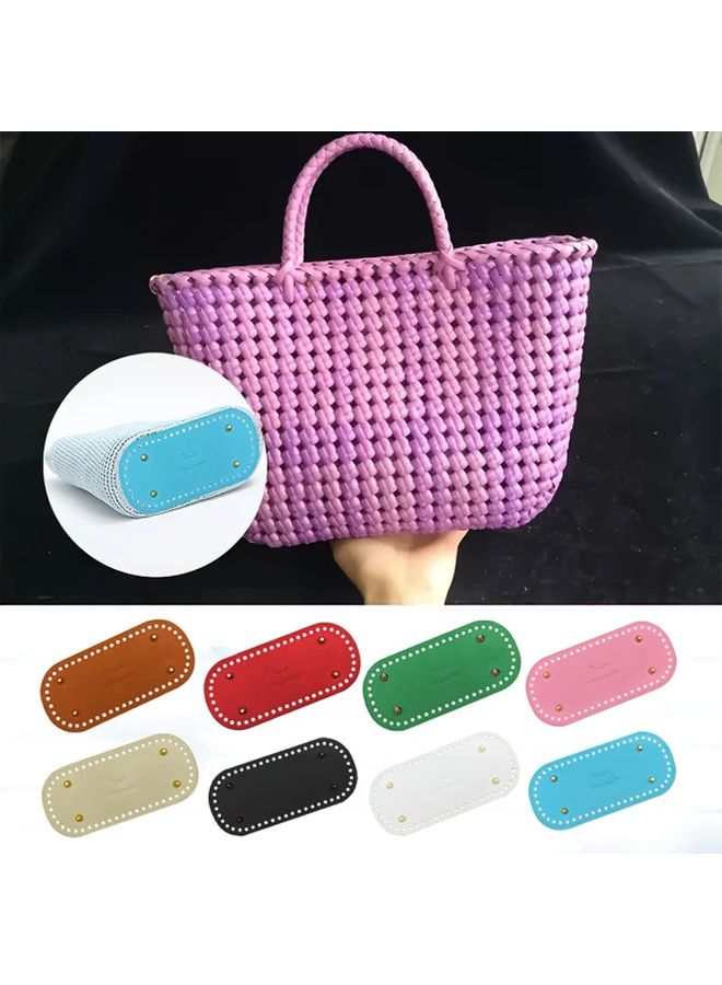 قاعدة حقيبة كروشيه بنية بيضاوية مع ثقوب مسبقة الصنع لصنع حقيبة ظهر DIY - Image 2