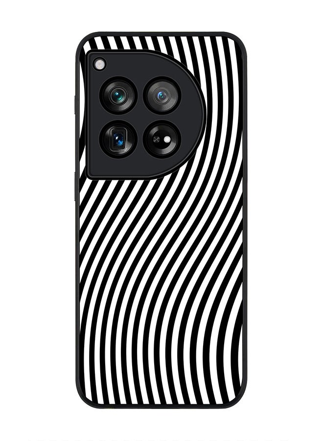 Stylizedd Rugged Black edge case for OnePlus 12R / OnePlus Ace 3 5G, Slim fit Soft Case Flexible Rubber Edges Anti Drop TPU Gel Thin Cover -  Zebra Lines - Image 1