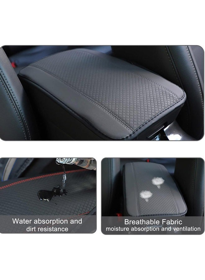 Generic Car Leather Center Console Pad, Waterproof Armrest Seat Box Cover for Car, Vehicle, Comfort, Interior Protection Accessories (Gray, 12.6"x7.5")  - Image 2