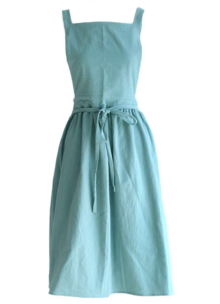 losofar Women Girls Vintage Apron Gardening Works Cross Back Pinafore Dress (green, one size) - Image 3