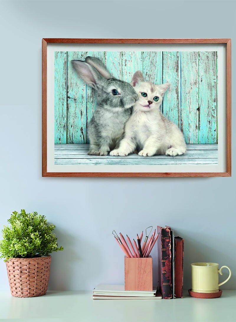 Clementoni Puzzle HQC Cat & Bunny + Poster 500 Pieces | Jigsaw Puzzle | Puzzle for Adults | Challenging Puzzle | Perfect for Stress Reliever and Puzzle Lovers | Made in Italy - Image 4
