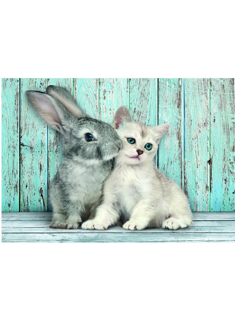 Clementoni Puzzle HQC Cat & Bunny + Poster 500 Pieces | Jigsaw Puzzle | Puzzle for Adults | Challenging Puzzle | Perfect for Stress Reliever and Puzzle Lovers | Made in Italy - Image 3