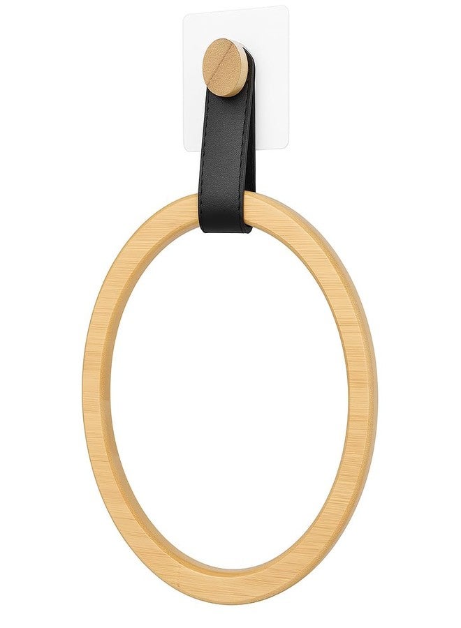CHIBRO Home Decor for Bathroom Toilet Roll Hanger | Wall Mounted Bamboo & Rope Tissue Holder | Eco-Friendly Rustic Roll Dispenser | Natural Look Toilet Paper Holder (Wooden Ring Towel Holder) - Image 4