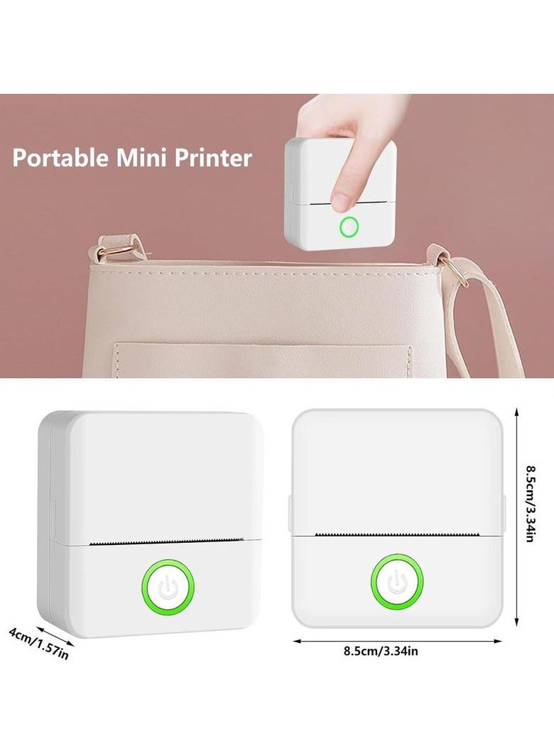 Mini Printer, Thermal Inkless Sticker Maker with 10 Rolls Printing Paper, Pocket Printpod for phone, Impresora Portátil for Notes, Flashcards, Journal, DIY  - Image 2