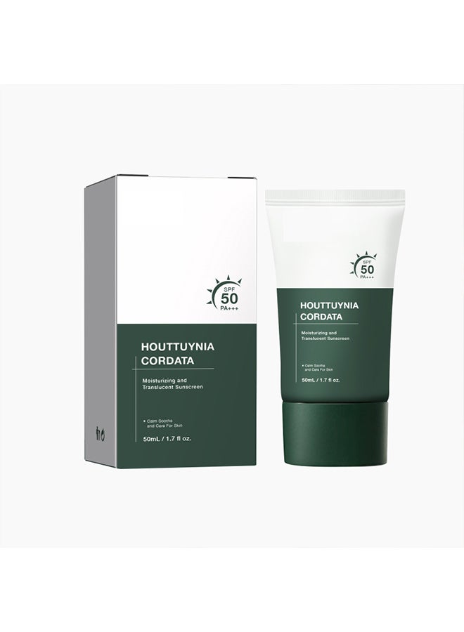 SOUG Houttuynia cordata sunscreen cream, moisturizing, fading fine lines, radiation protection, UV protection cream - 50ml - Image 1