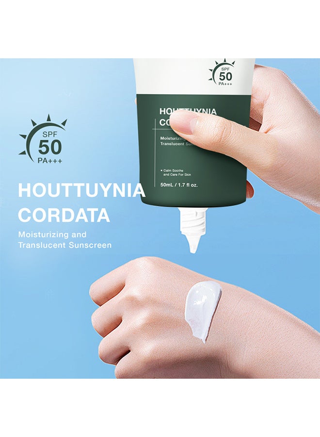 SOUG Houttuynia cordata sunscreen cream, moisturizing, fading fine lines, radiation protection, UV protection cream - 50ml - Image 2
