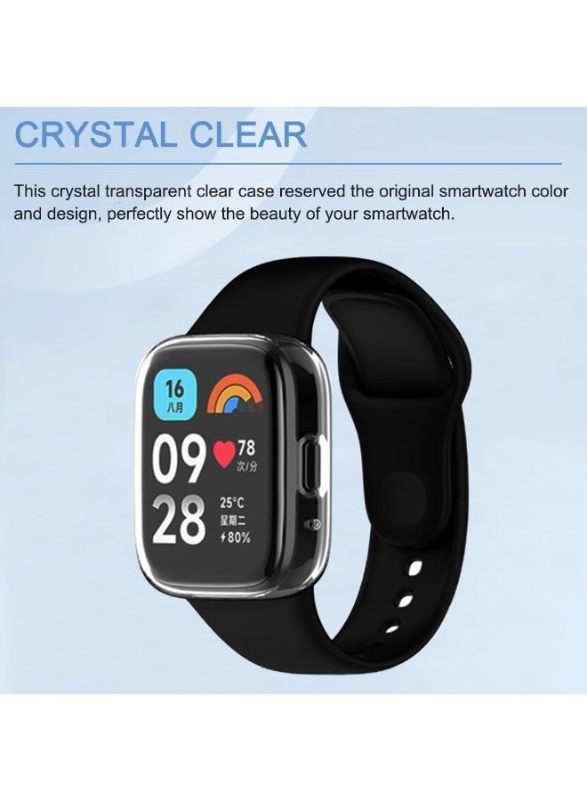 Case for Amazfit bip 5/ Protective Film, Silicone TPU Screen Protector Case Cover, Anti-Scratch Anti-Dust Protection Case for Amazfit Active (Black) - Image 2