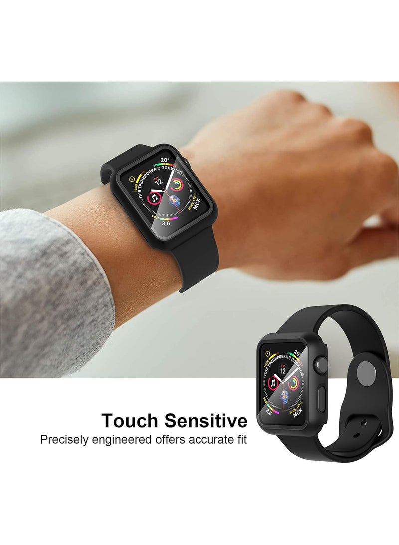 Case for Amazfit bip 5/ Protective Film, Silicone TPU Screen Protector Case Cover, Anti-Scratch Anti-Dust Protection Case for Amazfit Active (Black) - Image 3