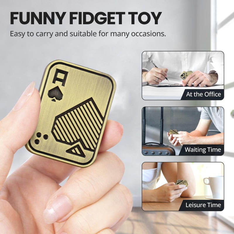 ITOKEY Fidget Toys Adults, Metal Magnetic Fidget Slider, EDC Poker Cards Fidget, Decompression Desk Toys to Relief Anxiety and Stress, Cool Gadgets with Click Sound, Gifts for Men Adults ADHD - Image 4