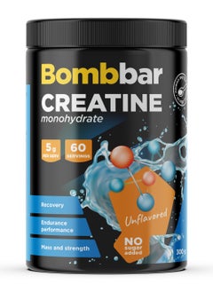 BOMBBAR Creatine Monohydrate Powder Dietary Supplement Unflavored No Sugar Added 300g  - Image 1
