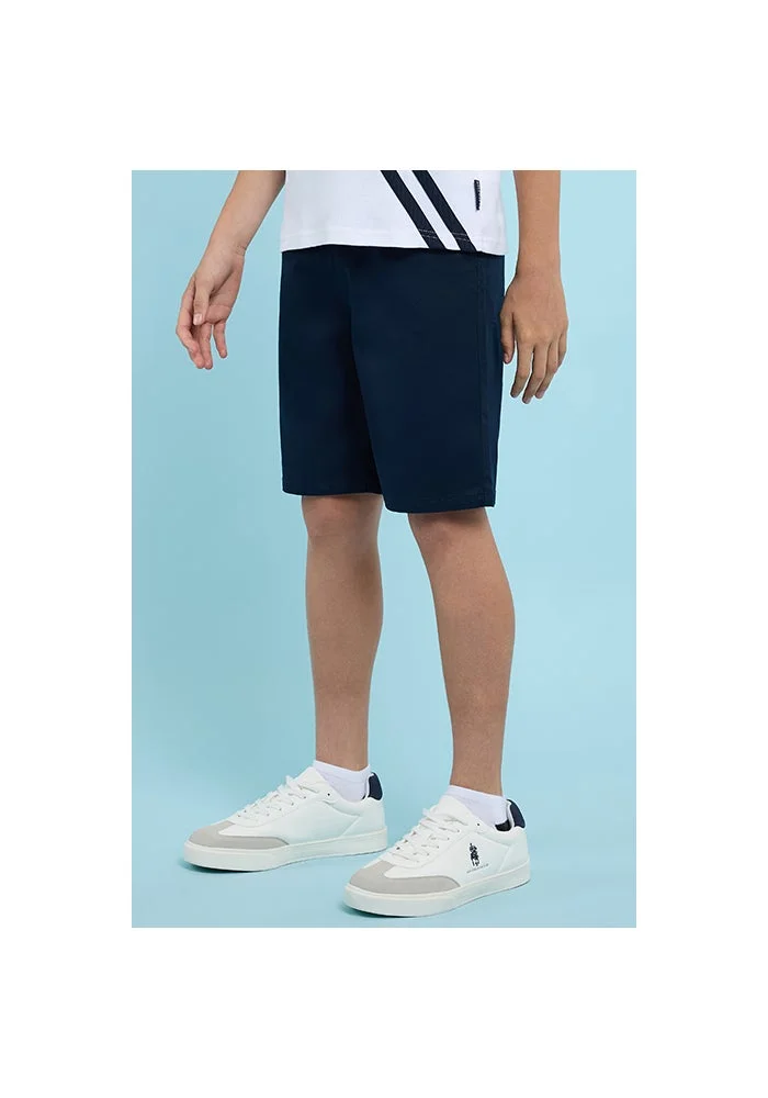 R&b Solid Shorts with Button Closure