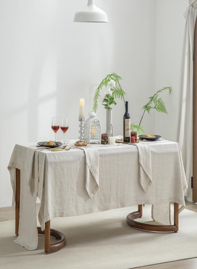 EVERLY Linen Table Cloth, 100% Stonewashed French Linen Table Cloths for 6-Foot Rectangle Tables 60x120 Inches, Washable Thanksgiving Tablecloths, Decorative Halloween Table Cloth - Image 2