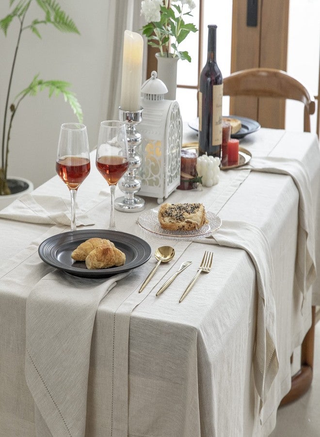 EVERLY Linen Table Cloth, 100% Stonewashed French Linen Table Cloths for 6-Foot Rectangle Tables 60x120 Inches, Washable Thanksgiving Tablecloths, Decorative Halloween Table Cloth - Image 3