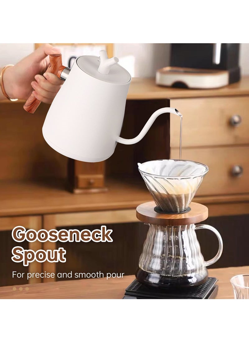 Perfin Perfin Electric Gooseneck Kettle 1L 1000W Water Kettle for Pour-over Coffee & Tea, 304 Stainless Steel Coffee and Tea Pot, Constant Temperature Coffee Kettle(White) (White)  - Image 3
