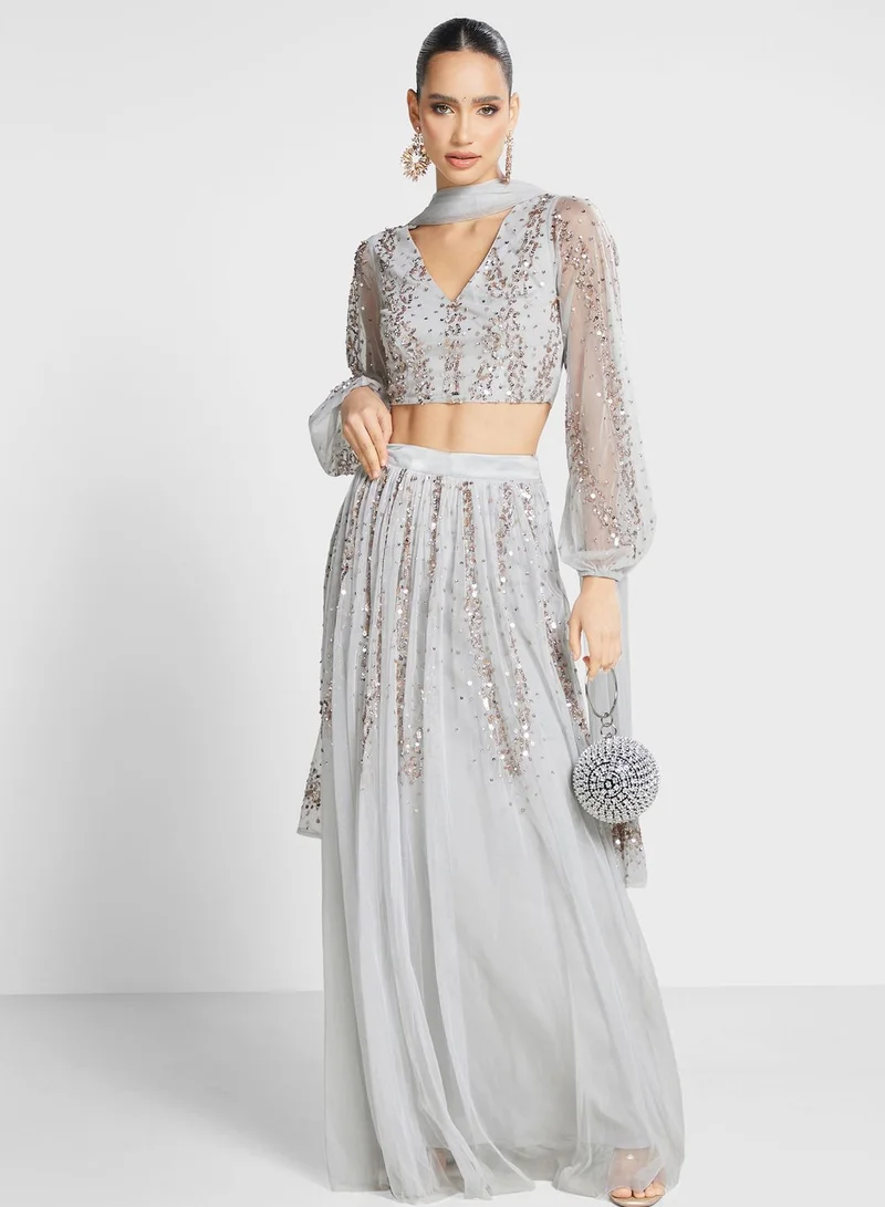 Maya High Waist Embellished Skirt