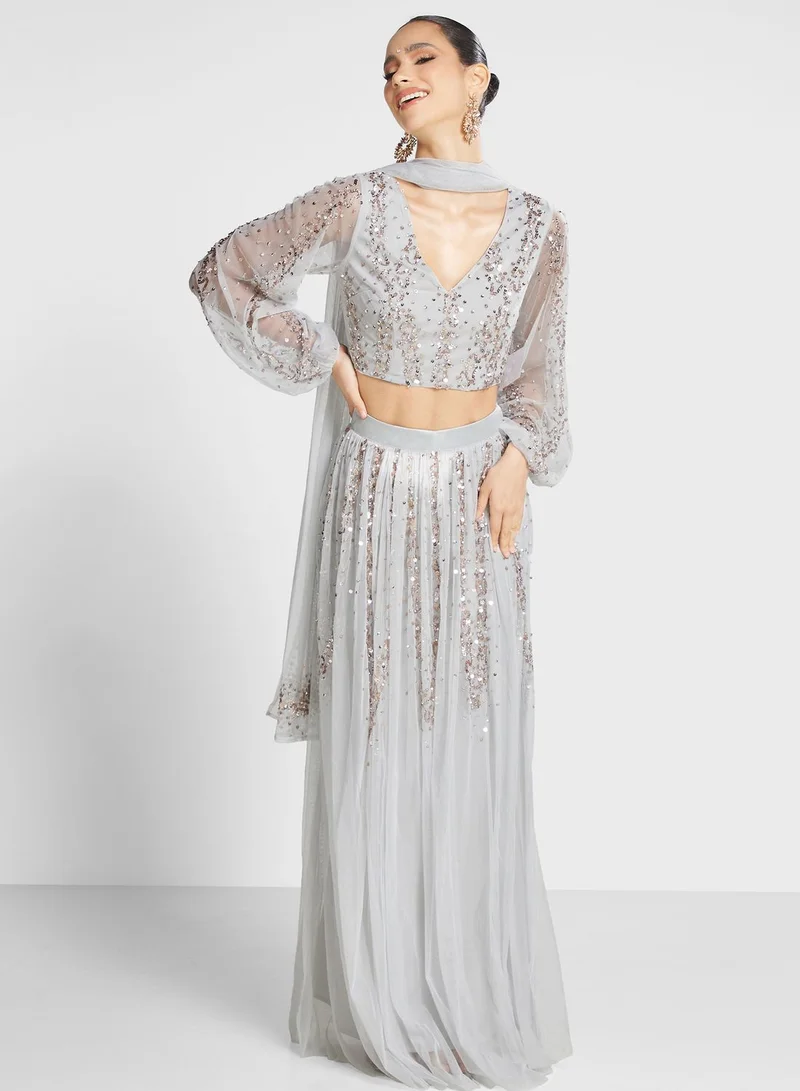 Maya High Waist Embellished Skirt