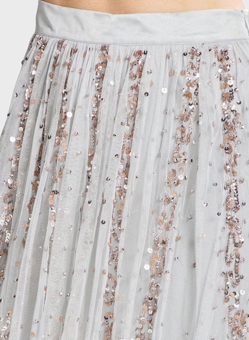 Maya High Waist Embellished Skirt