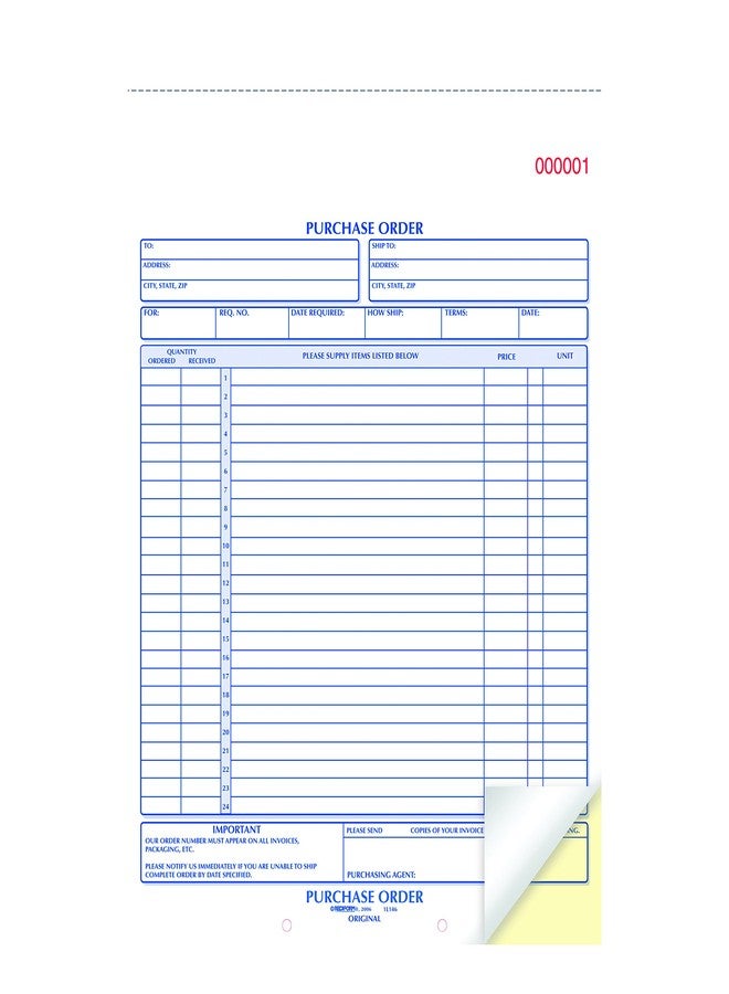Rediform 1L146 Purchase Order Book, 8 1/2 x 11, Letter, Two-Part Carbonless, 50 Sets/Book - Image 3