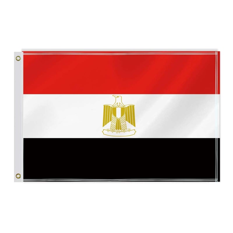 RaymNord 60×90 CM Egypt Flag,2×3 FT Egyptian Decor,Double Side Digital Printed 150D Polyester Banner With Canvas Header Brass Grommet - Image 1