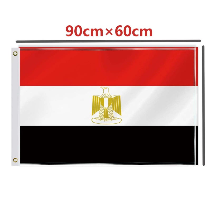 RaymNord 60×90 CM Egypt Flag,2×3 FT Egyptian Decor,Double Side Digital Printed 150D Polyester Banner With Canvas Header Brass Grommet - Image 3