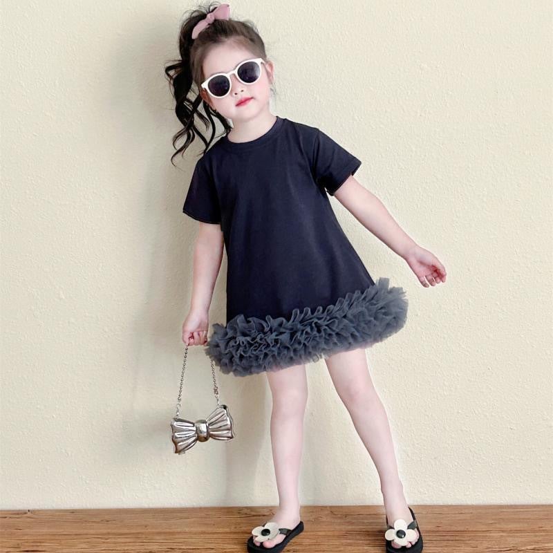 Southeast Asian Girls' Patchwork T-Shirt Dress 2025 Stylish Sweet Light Version For Baby Girls - Image 2