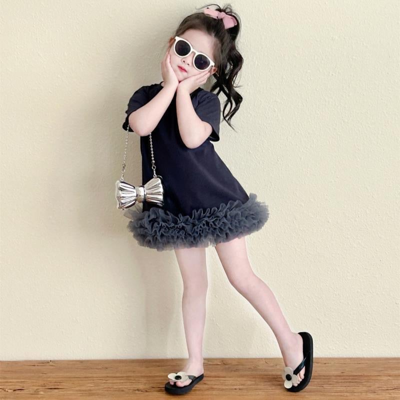 Southeast Asian Girls' Patchwork T-Shirt Dress 2025 Stylish Sweet Light Version For Baby Girls - Image 4