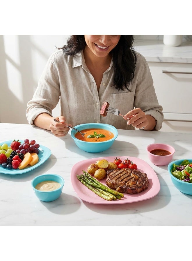 إيكو بلاست طقم عشاء الذهبي - 21 قطعة - متعدد الالوان - Image 1