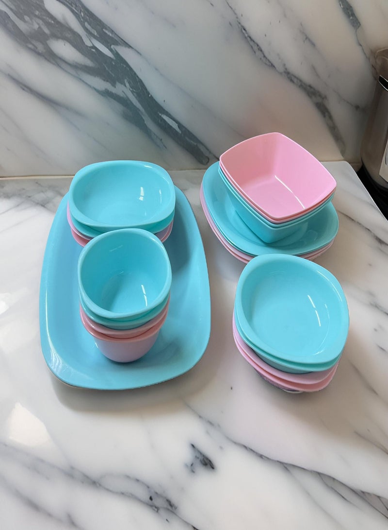 إيكو بلاست طقم عشاء الذهبي - 21 قطعة - متعدد الالوان - Image 3