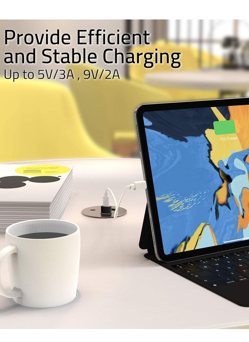 حزمة محول USB C أنثى إلى USB ذكر مكونة من 3 محولات من النوع C إلى USB A متوافقة مع iPhone 15/14/13/12 Pro Max Apple Watch Series 9/8/7 إلخ، أسود