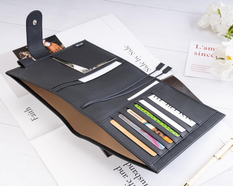 Ox Knight B6 Leather Planner Cover for Stalogy, Midori, Leuchtturm1917, and More - with Pen Loop, Card Slots, Back Pocket, and Bookmarks (Black) - Image 5