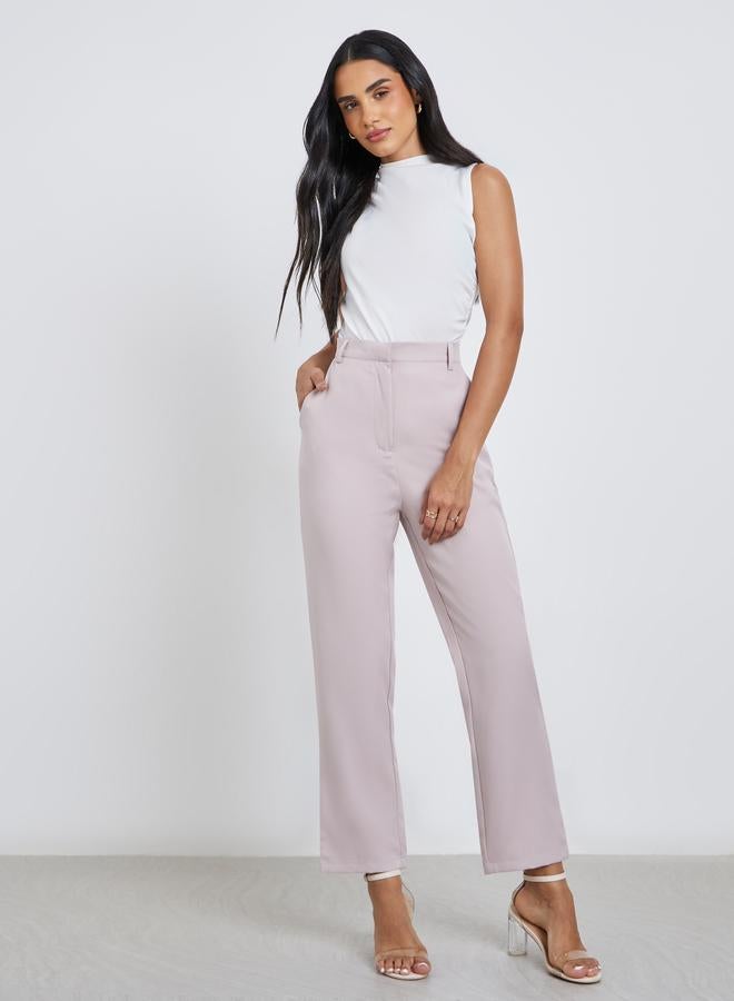 Styli Cream Tailored Skinny Trousers - Image 1