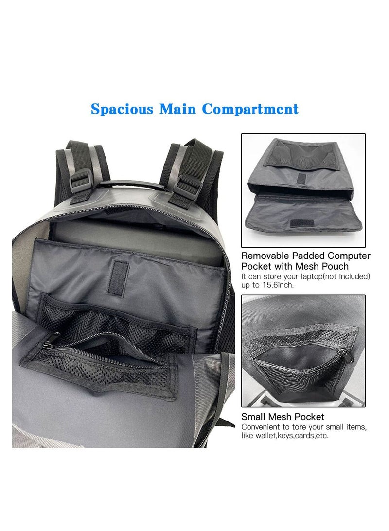 Generic 19L Fishing Backpack Water Resistant Fishing Shoulders Bag with Detachable Padded Computer Pocket Hanging Loops  - Image 4