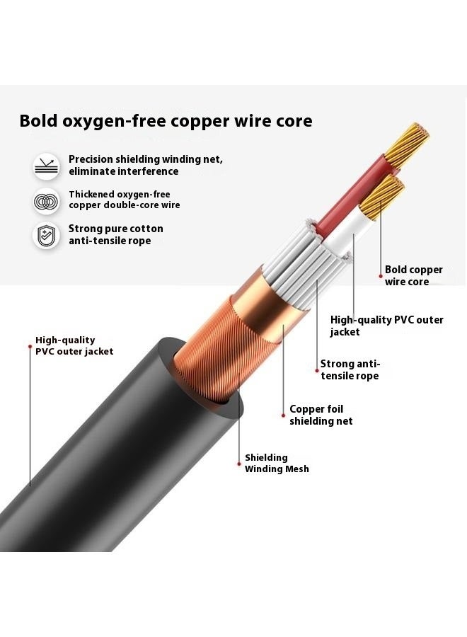 Cable 5M,Balanced 3 PIN Compatible with Microphone, Speaker Systems, Radio Station and More, Black  - Image 3
