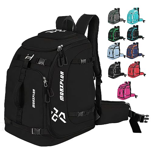 MORXPLOR Ski Boot Bag Backpack, 65L padded Ski Gear Bag & Snowboard Boot Bag,Large Capacity Waterproof Ski Travel Bag & Ski Boot Travel Backpack for Helmet,Goggles,Gloves,Skis,Snowboard Gear - Image 1