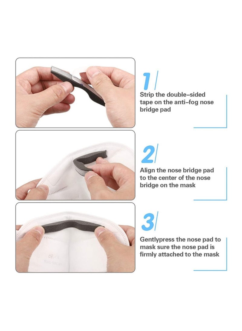 Y&D 100 Pieces Sponge Nose Bridge Pads Microfiber Memory Foam Anti-Fog Self-Adhesive Protection Strip Seal Cushion for Face Cover - Image 4