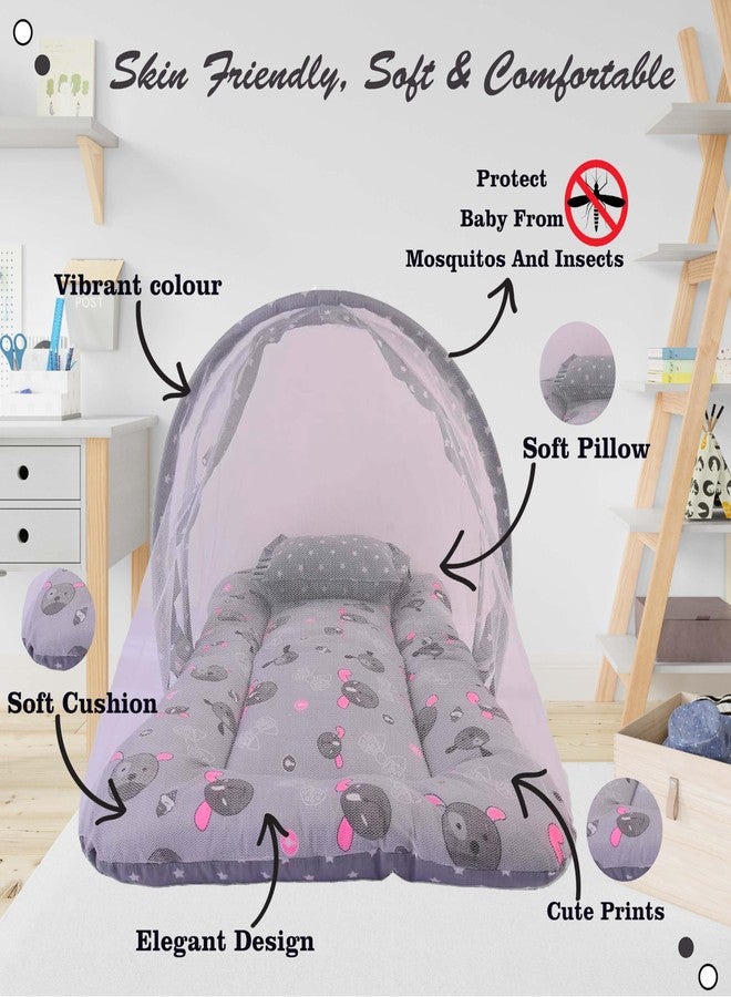 Kwitchy Flat Bed Unisex New Born Baby Luxury Pure Cotton Premium Bedding Set (Grey, 0-6 Months) (4PCS Set) - Image 4