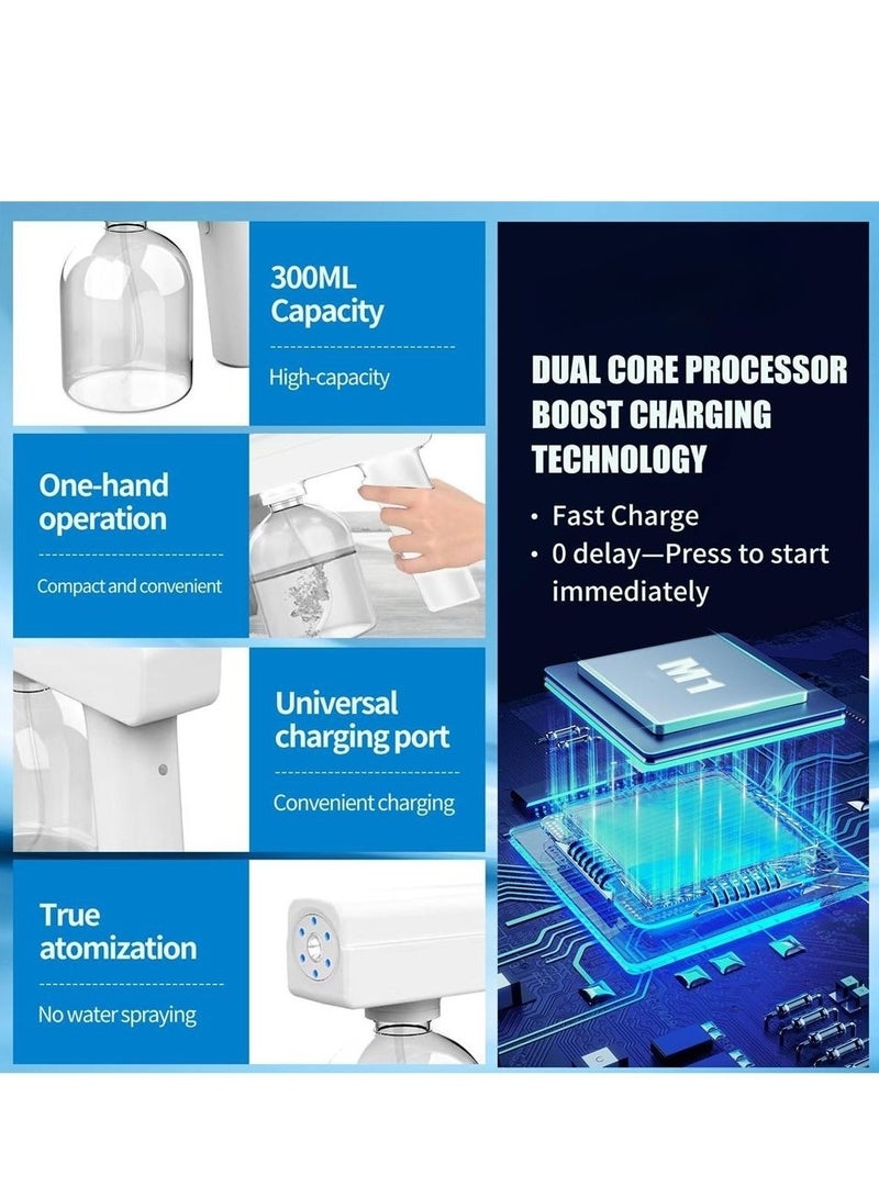 SYOSI Sprayer Fogger Machine Portable Handheld Electrostatic ULV Sprayer Adjustable Spray Volume Fog Tool  Wireless Nano Sprayer Rechargeable Sprayer with Blue Light for Touchless Sanitization - Image 3