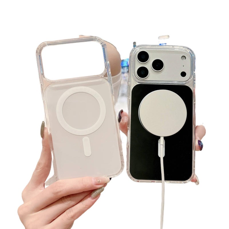 MS Acrylic MagSafe Case for iPhone 16 / 16 Plus / 16 Pro / 16 Pro Max with Shockproof and Drop Protection plus Shockproof plus Strong Magnetic plus Scratch Resistant in White - Image 4