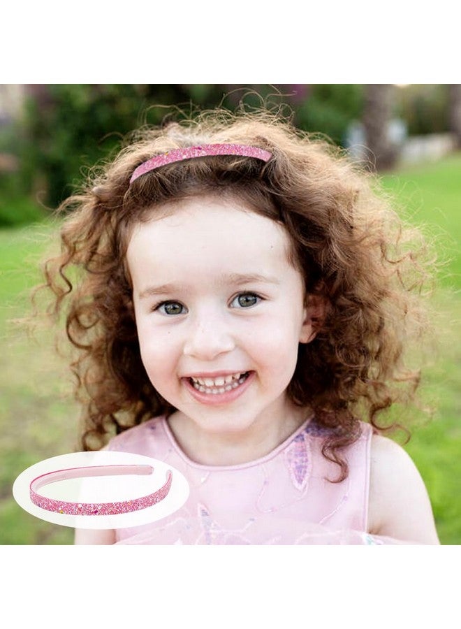 Cinaci 10 Pieces Colorful Glitter Sequin Elastic Plastic Headbands with Mini Teeth Thin Rainbow Hair Bands Accessories for Toddlers Kids Teens Girls Women - Image 2