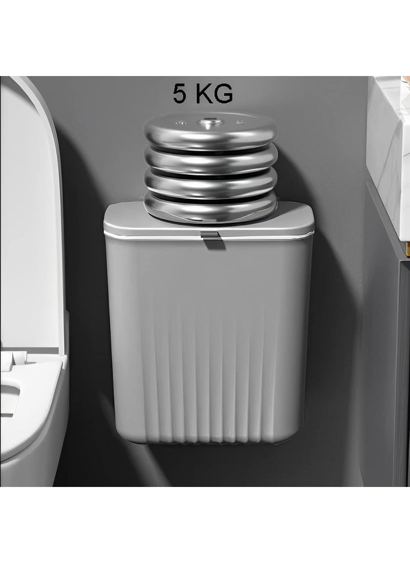 MORPICH MORPICH 24 Gal Compost BinHanging Small Trash Can with Lid for Kitchen Cabinet DoorCounter TopUnder SinkBedroomBathroomCupboard GREY  - Image 3