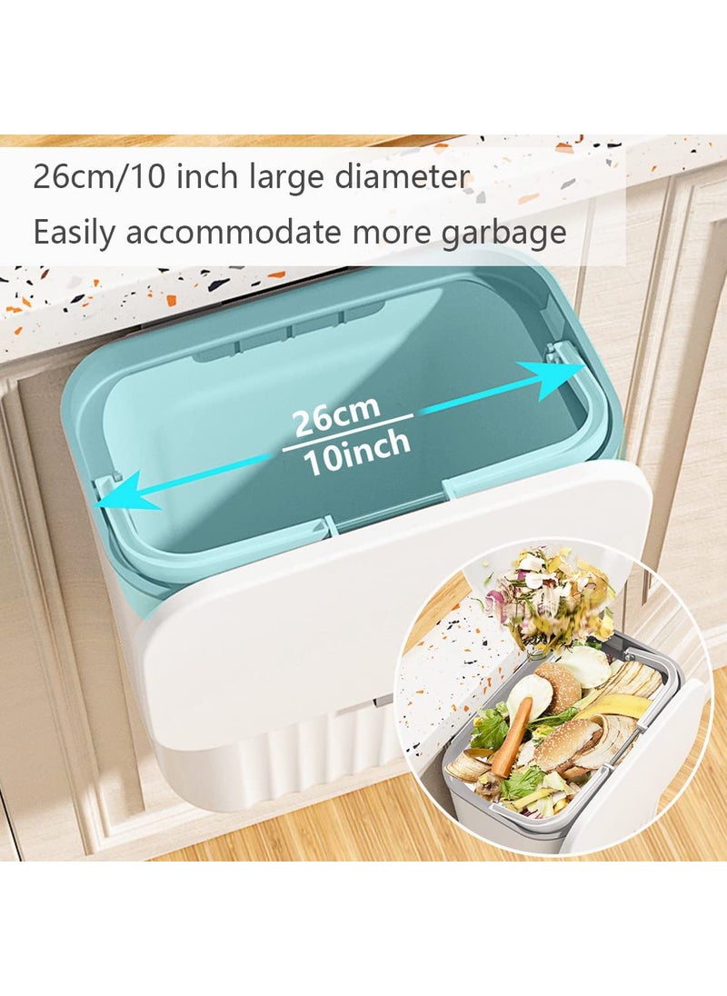 MORPICH MORPICH 24 Gal Compost BinHanging Small Trash Can with Lid for Kitchen Cabinet DoorCounter TopUnder SinkBedroomBathroomCupboard GREY  - Image 5