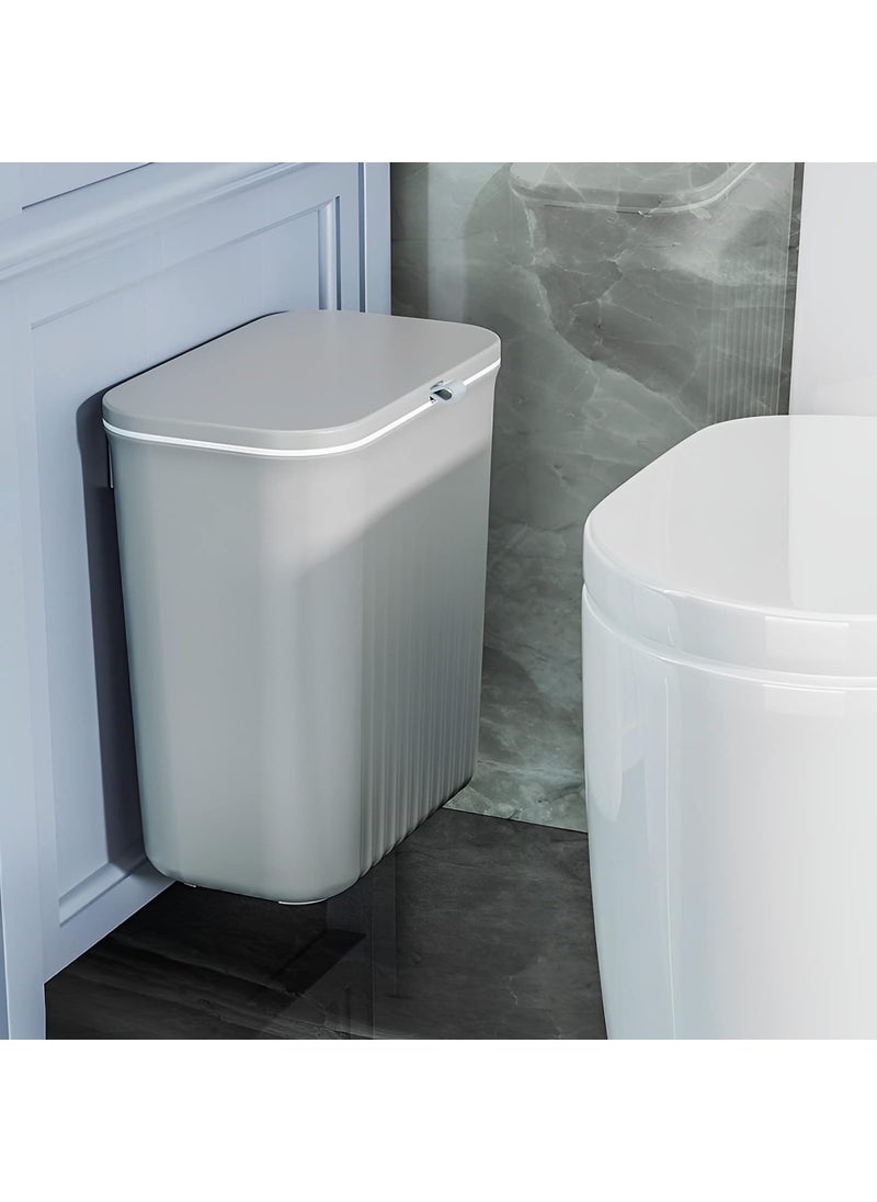 MORPICH MORPICH 24 Gal Compost BinHanging Small Trash Can with Lid for Kitchen Cabinet DoorCounter TopUnder SinkBedroomBathroomCupboard GREY  - Image 2